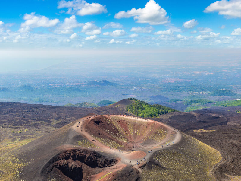 Volcano Etna in Sicily, Italy in a beautiful summer day